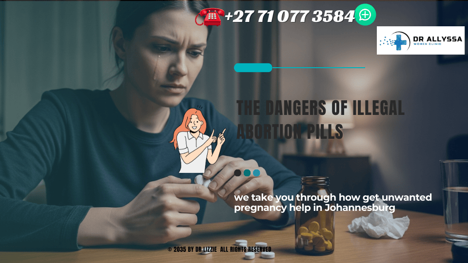 A concerned woman looking at a bottle of unmarked pills, symbolizing the uncertainty and risk of illegal abortion medication. (1)