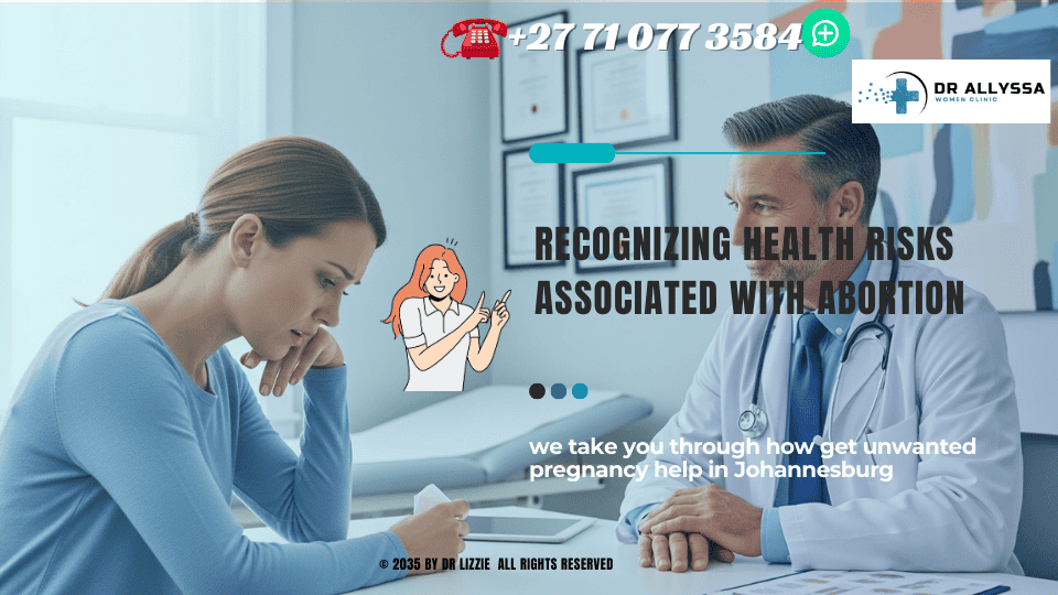 A worried woman sitting in a healthcare clinic, speaking with a compassionate doctor.