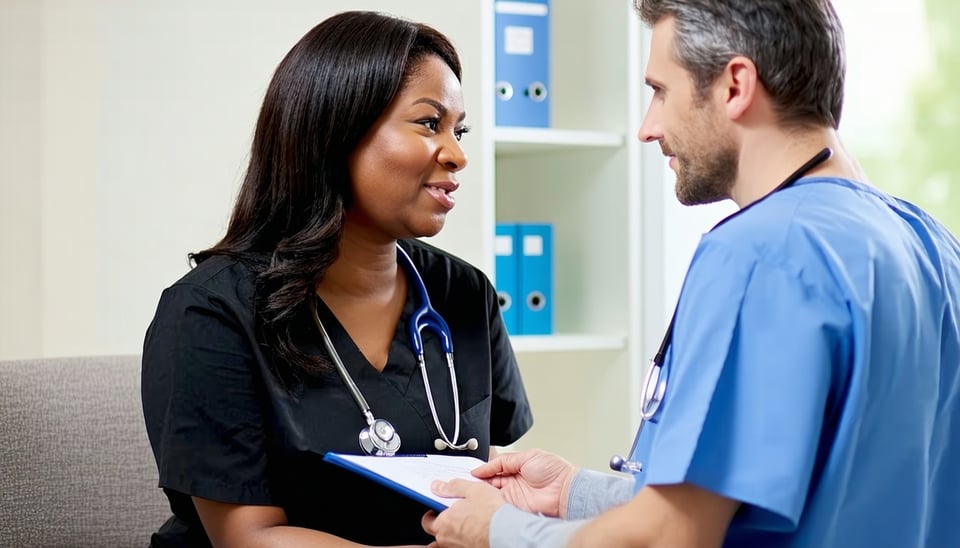 A comforting, professional healthcare setting wher