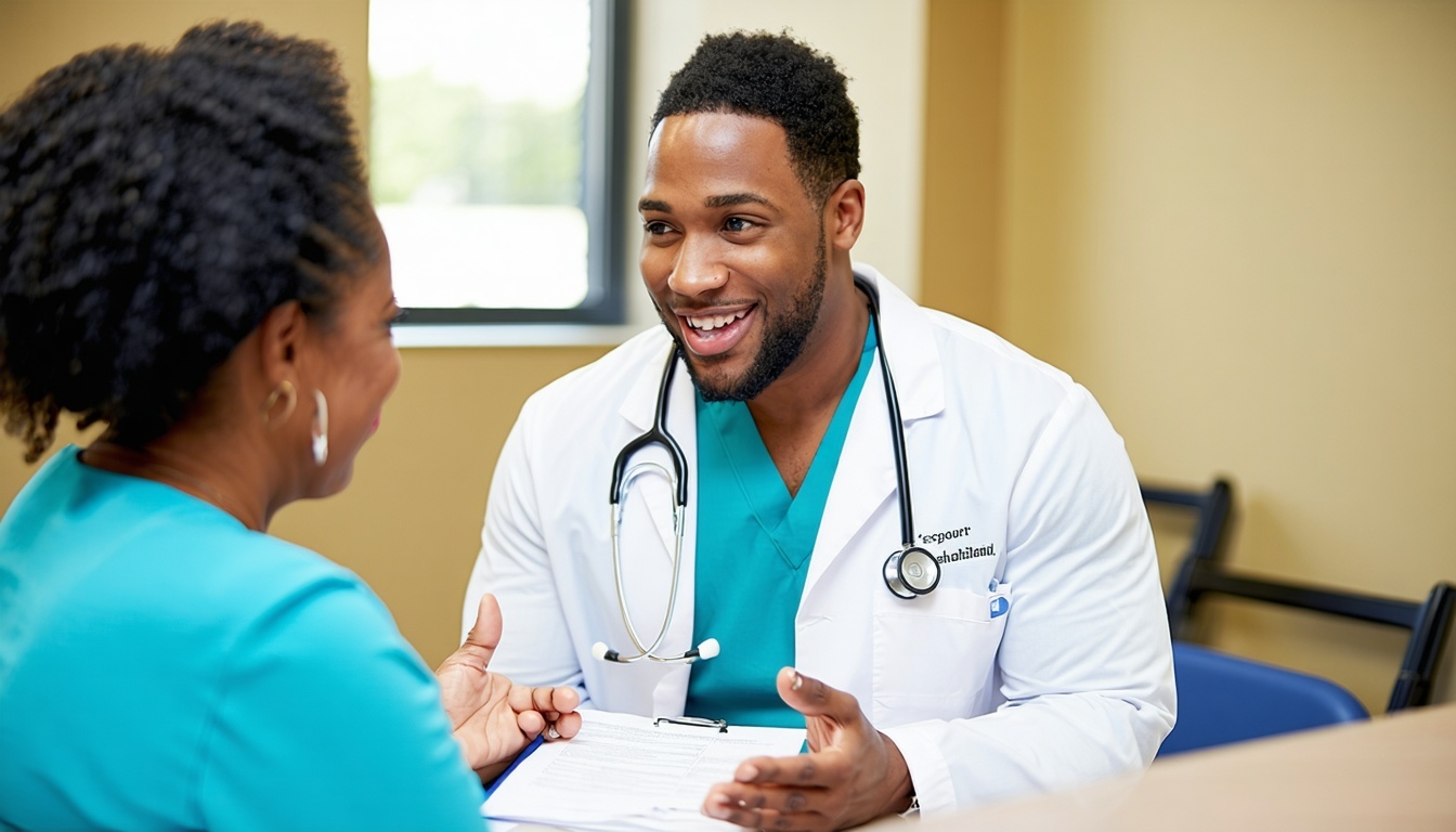 A healthcare professional discussing abortion options with a patient, highlighting the importance of informed decision-making.