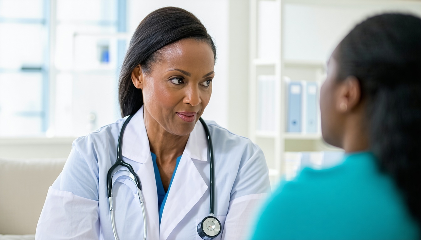 A compassionate healthcare provider discussing opt