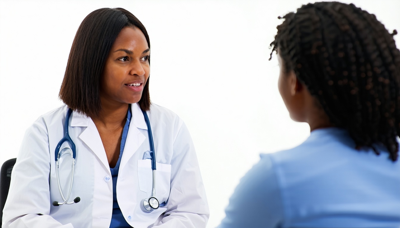 A healthcare professional discussing abortion options with a patient, highlighting the importance of informed decision-making.